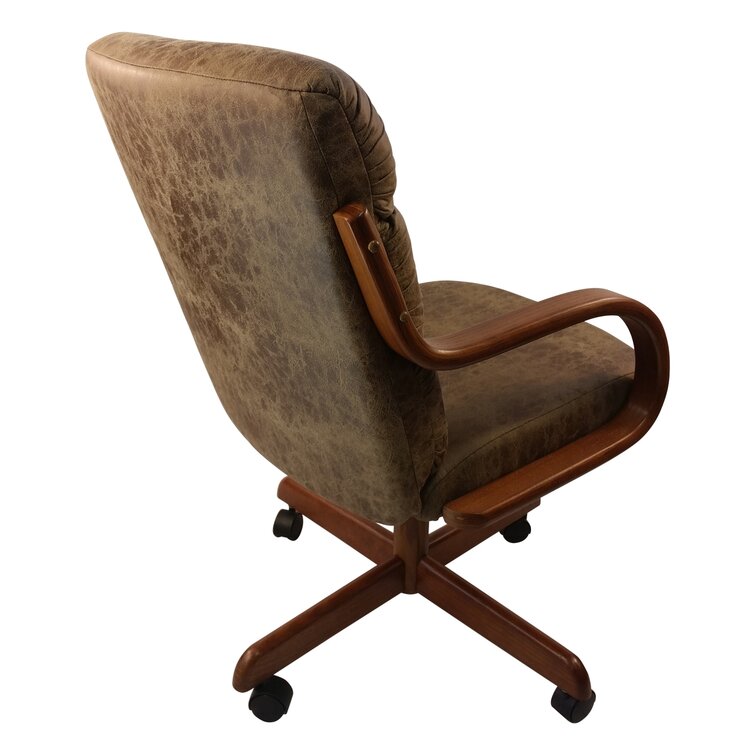 Dining chairs with wheels and online arms